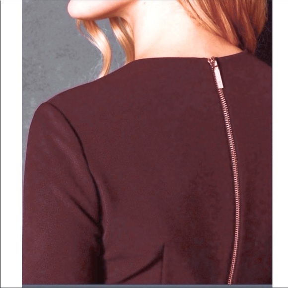 Ted Baker Burgundy Long Sleeve Dress - Picture 2 of 11
